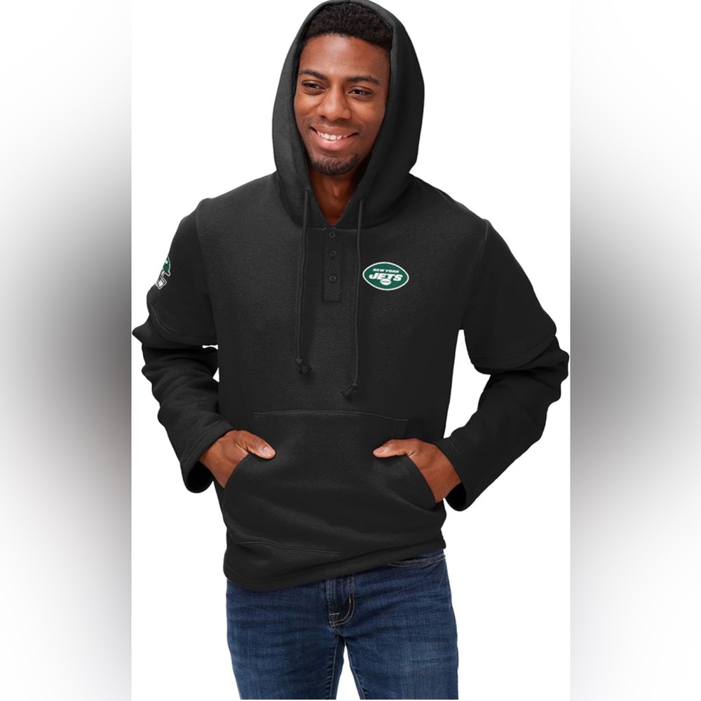 New FOCO Men's Standard Drop Tail Short Sleeve Button Up Hoodie